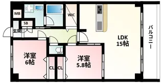 アンフィニXⅡ江坂ガーデン【9階】の間取り
