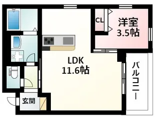 Amour Ville江坂【2階】の間取り