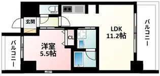 S-RESIDENCE江坂Eminence【6階】の間取り