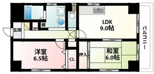 ドムール三国2番館【6階】の間取り