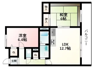 アドバンス江坂【4階】の間取り