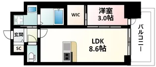 セレニテ江坂グランデ【9階】の間取り