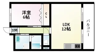 第1マンション寺直【8階】の間取り