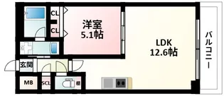 グランカーサ新大阪SOUTH【6階】の間取り