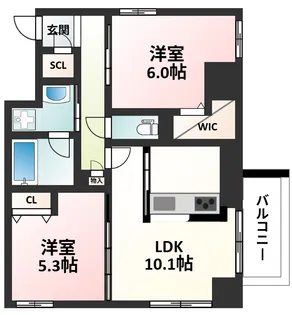 ダイワシティー新大阪【1階】の間取り