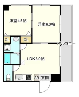 リヴィエラⅡ【8階】の間取り