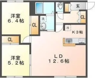 シャイニングWest Field Ⅱ(ウエストフィールドツー)【2階】の間取り