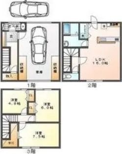 北海道札幌市西区八軒三条東5丁目【テラスハウス】の間取り