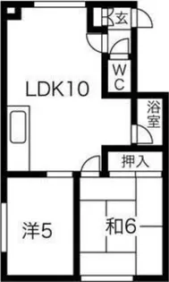 えちごハウスB棟【202号室】の間取り