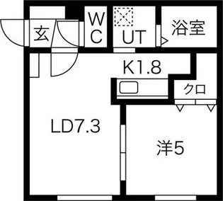 ALPHA中の島(アルファ)【106号室】の間取り