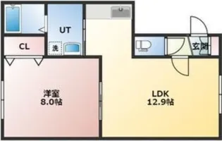 ラヴィー・セーヌ菊水上町【401号室】の間取り