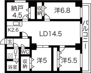 ルーデンスプレイス宮丘弐番館【4階】の間取り