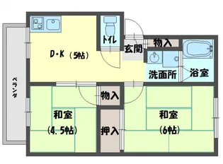 ハイツ千鶴 2【2階】の間取り