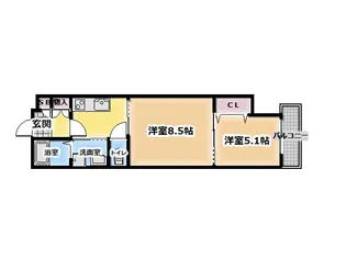 セレニティ池田A棟【1階】の間取り