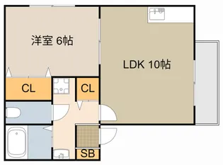 1LDKの間取り画像