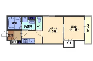 クリエオーレ明和【103号室】の間取り