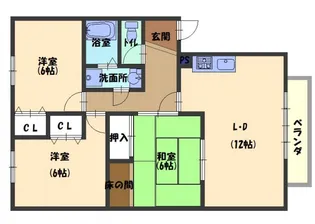 サンヒルズ【102号室】の間取り