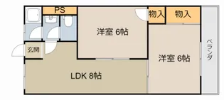 都マンション【303号室】の間取り