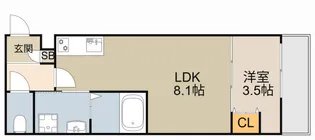 ALEGRIA古川橋Ⅱ【104号室】の間取り