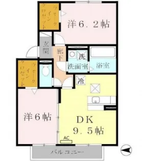 アムール【201号室】の間取り