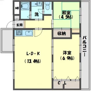 エル・セレーノ古川橋【4階】の間取り