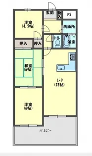 香里グランド日光ハイツ【6階】の間取り