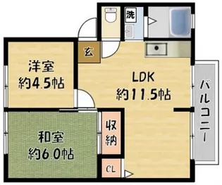 エスポワールB【1階】の間取り