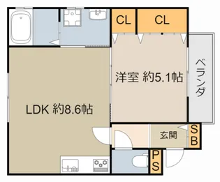 クリエオーレ上野口Ⅱ【3階】の間取り