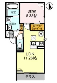 セジュール東大利【102号室】の間取り