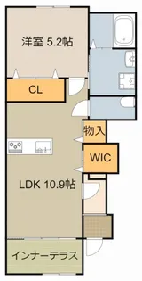 OrangeVilla堀溝【101号室】の間取り