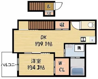パルス南香里【1号室】の間取り