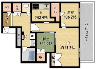 サンマークスだいにちサンタワーレジデンスG棟【1203号室】の間取り