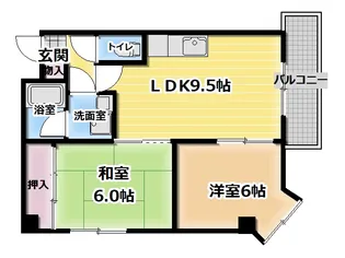 カルチェ・ダムールB棟【106号室】の間取り