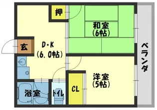 シティハイムモンレヴ【2階】の間取り