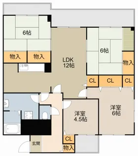 グランデージハヤミ【7階】の間取り
