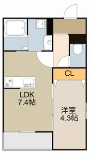 パレミヤビ香里西【1階】の間取り