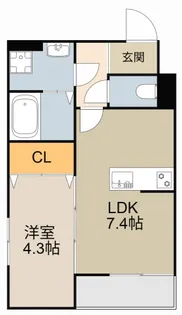 パレミヤビ香里西【1階】の間取り