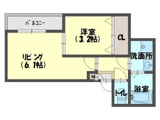ジーメゾン寝屋川アベニール【1階】の間取り