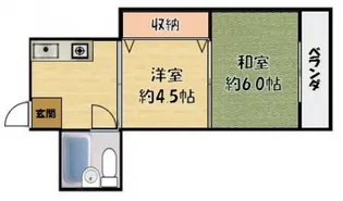 ブルースカイハイツ田井【202号室】の間取り