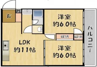 グリーンスクエア三ツ島【2階】の間取り