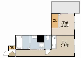 ALIVIO古川橋【3階】の間取り