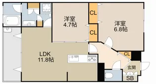 ロザージュコニシ【302号室】の間取り