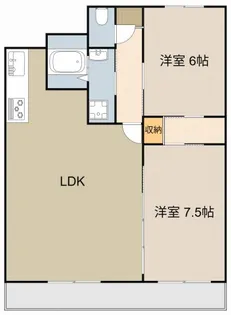 グランドハイツカワモト【6階】の間取り