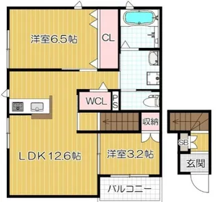 アンジュール トミ【2階】の間取り