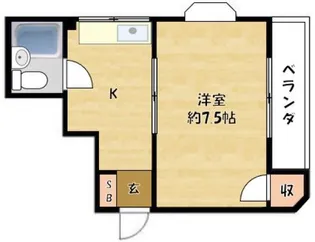 サンライズ堀溝【202号室】の間取り