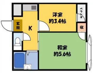 WESTヒルズ岸和田【402号室】の間取り