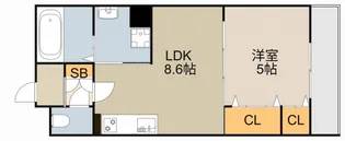 クリエオーレ秦町【1階】の間取り