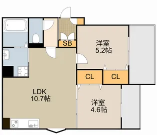クリエオーレ秦町【1階】の間取り