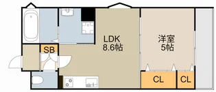 クリエオーレ秦町【2階】の間取り