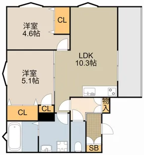 クリエオーレ秦町【3階】の間取り